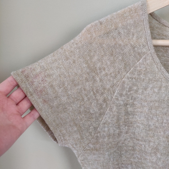 Spanner Beige Short-Sleeved Top with Gold Thread XS - Picture 4 of 9